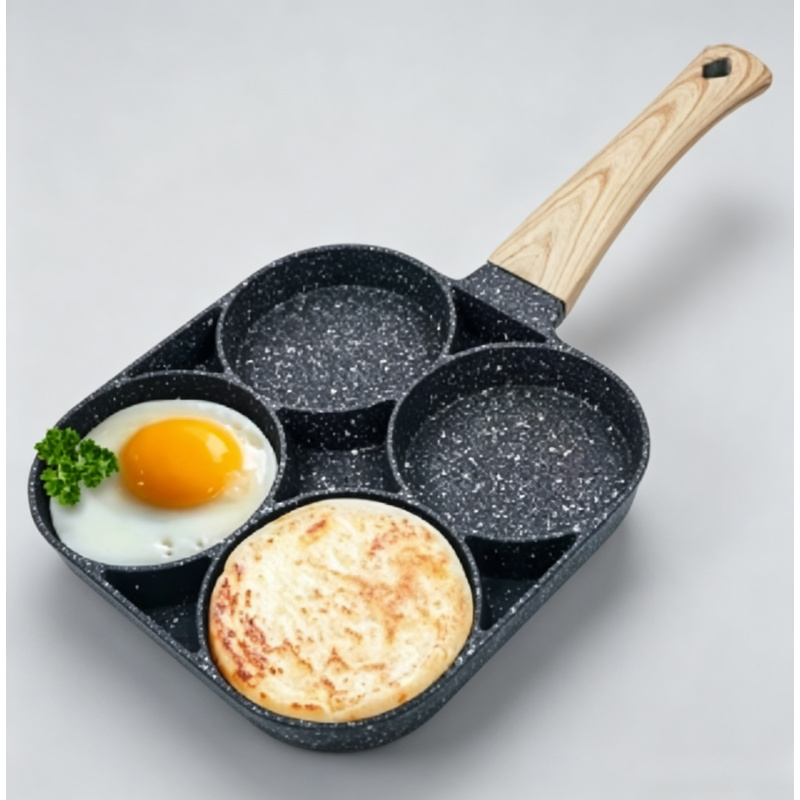 Mini Pancake Griddle - 2/4-Hole Frying Pot Pan Thickened Omelet