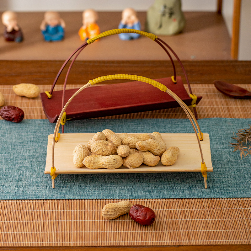 Handwoven Bamboo  Tea Tray Wed - Dim Sum Basket 评论和价格