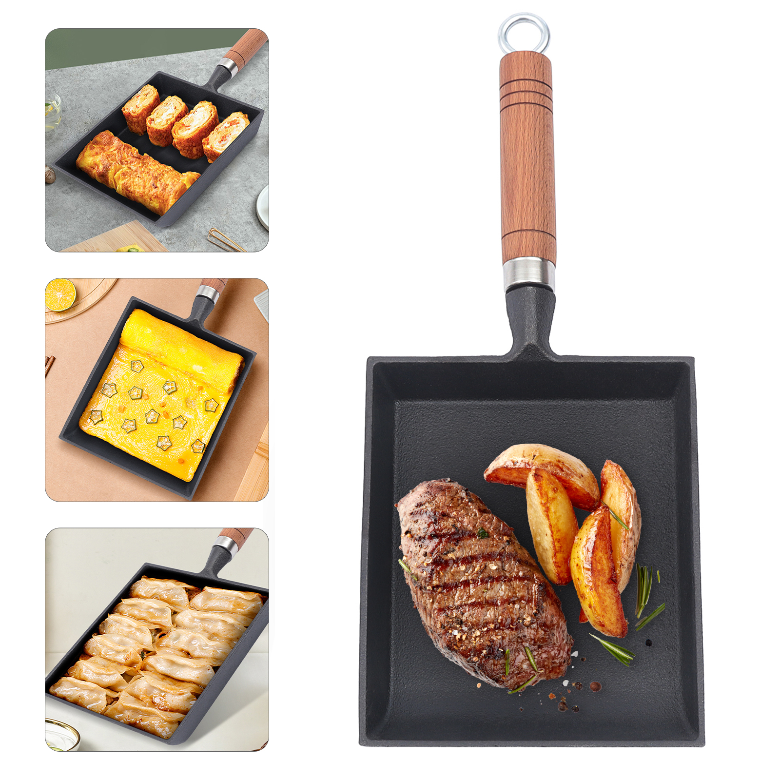 1PCS Egg Fry Pan Square Cast I - Cast Iron Corn 评论和价格