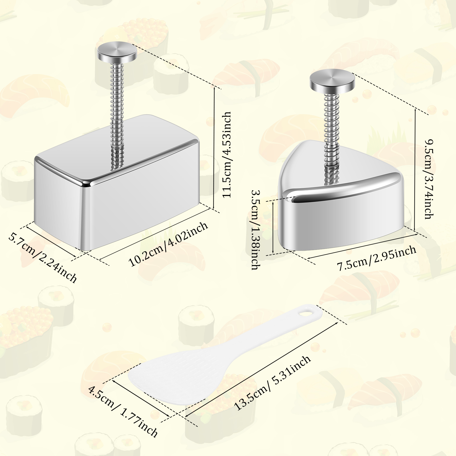 Onigiri Mold Non-stick Stainle - Spring Roll Wrapper 评论和价格