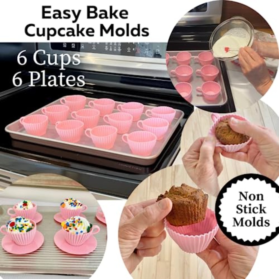 Silicone Teacup Set 12 Pc - Cu - Donut Mold Silicone 评论和价格
