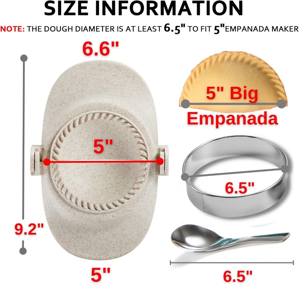 5 Inch Extra Large Empanada Ma - Dumpling Press Set 评论和价格