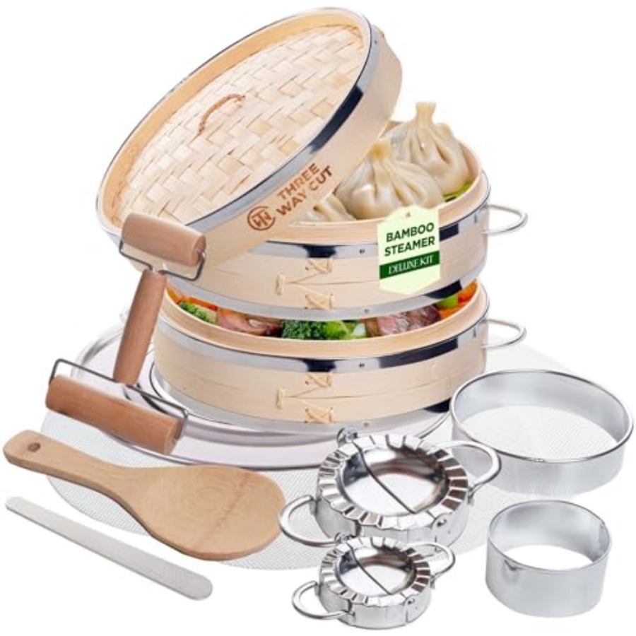 2-tier 10 Bamboo Steamer with  - Bao Steamer Bamboo 评论和价格