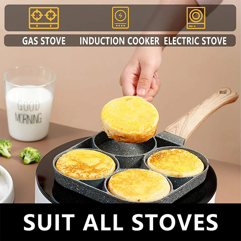 2/4-Hole Frying Pot Pan Thicke - Mini Pancake Griddle 评论和价格