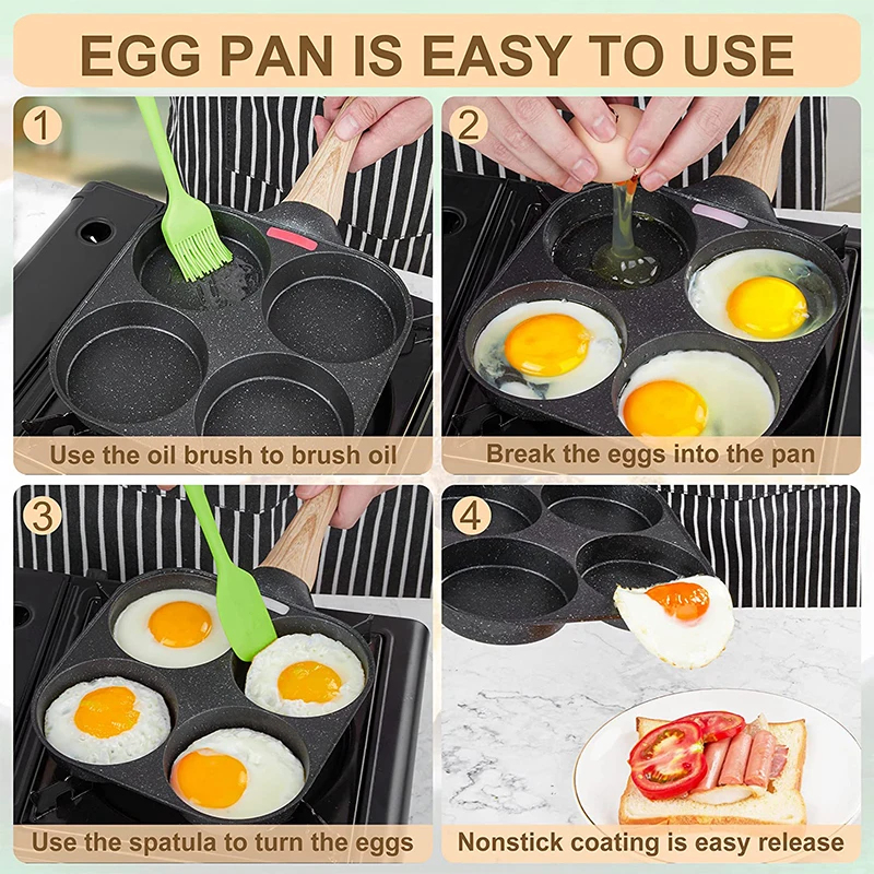2/4-Hole Frying Pot Pan Thicke - Mini Pancake Griddle 评论和价格